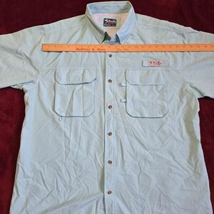 Bimini Bay XL Light Blue Short Sleeve Fishing Shirt Breathable Collared
